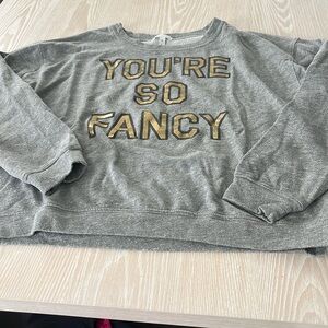 Leith gray and gold You’re So Fancy crew neck sweatshirt sz M